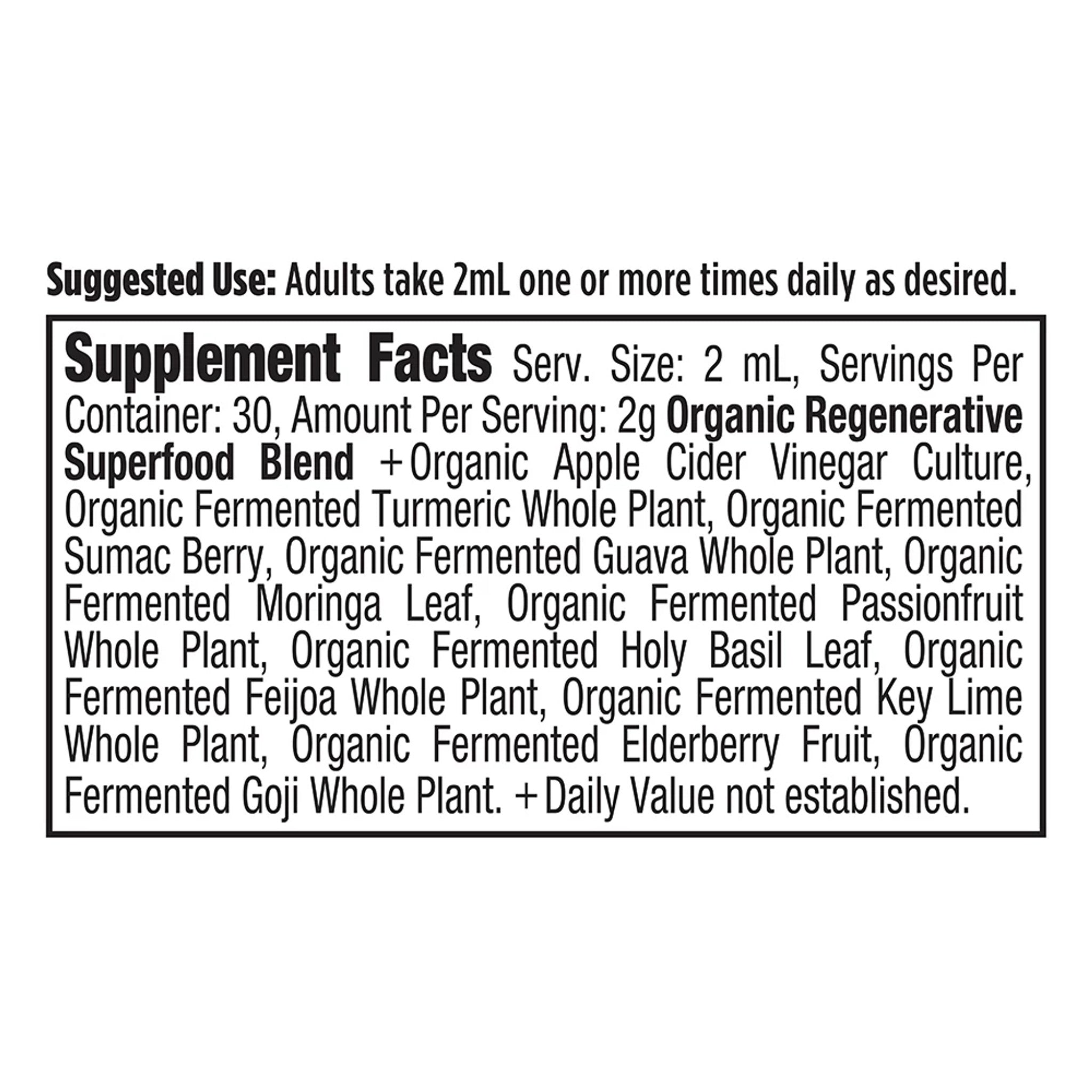 herbal cider vinegar tincture supplement label