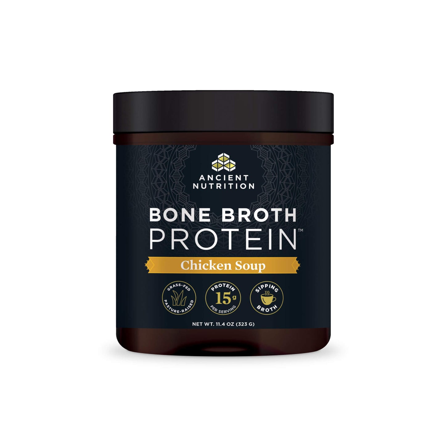 bone broth protein chicken soup front of bottle