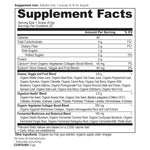 Organic Super Greens + Organic Collagen Powder supplement label