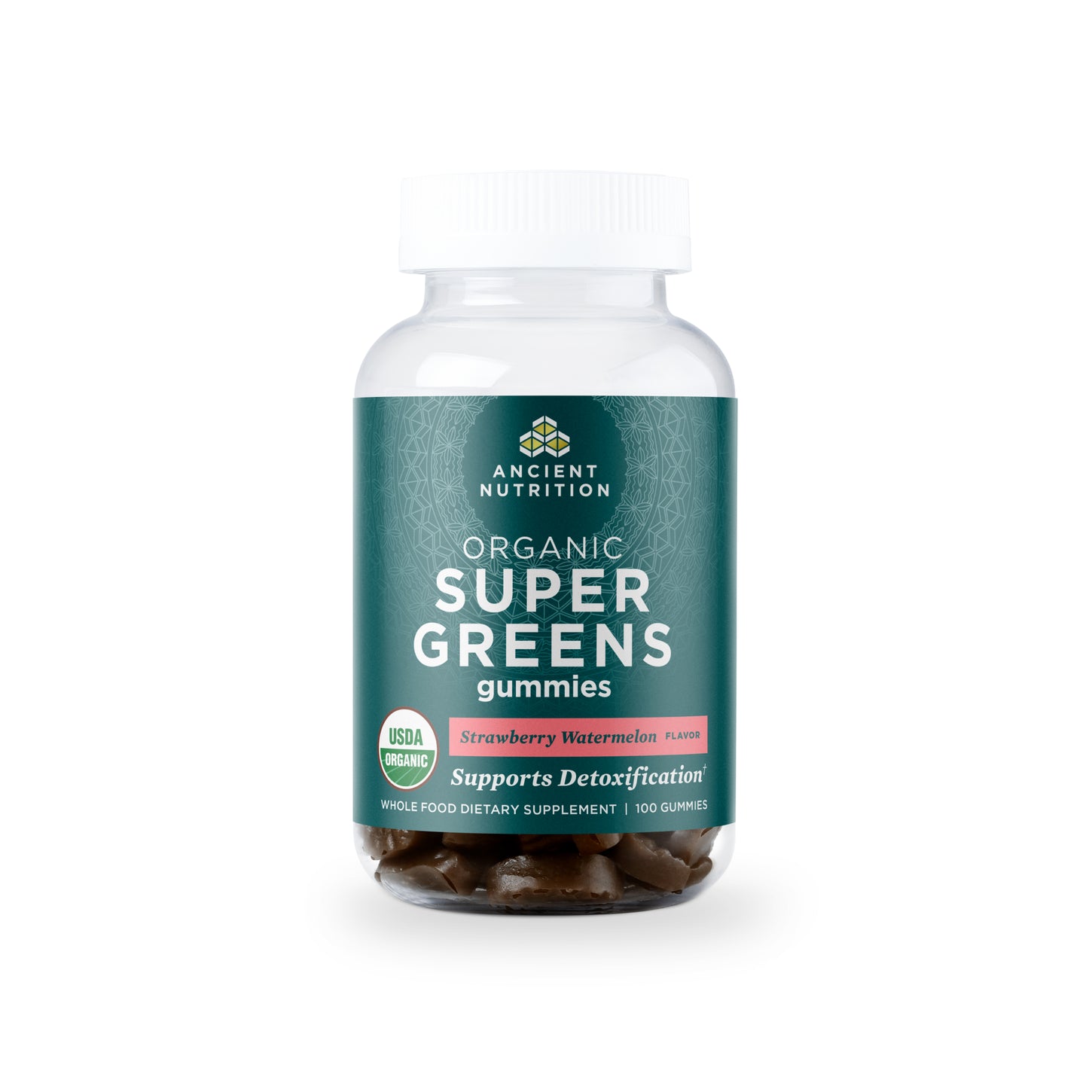 Organic Super Greens Gummies Strawberry Watermelon Flavor 