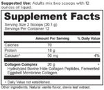 collagen peptides vanilla supplement label