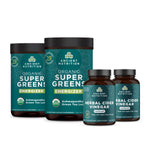 2 bottles of SuperGreens Energizer Powder + 2 bottles of Herbal Cider Vinegar Capsules