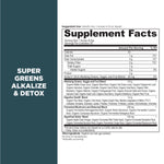 supergreens alkalize and detox supplement label