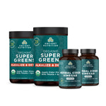 2 bottles of SuperGreens Alkalize & Detox Powder + 2 bottles of herbal cider vinegar Capsules