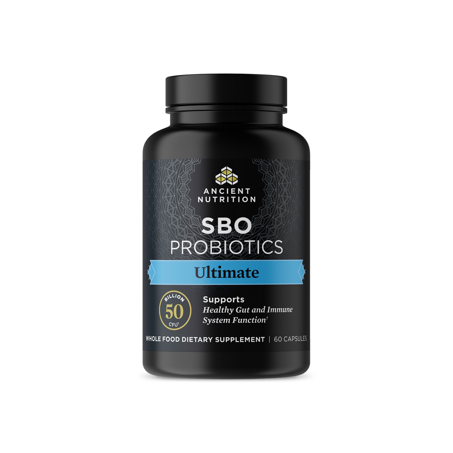 SBO Probiotics Ultimate Capsules front of bottle