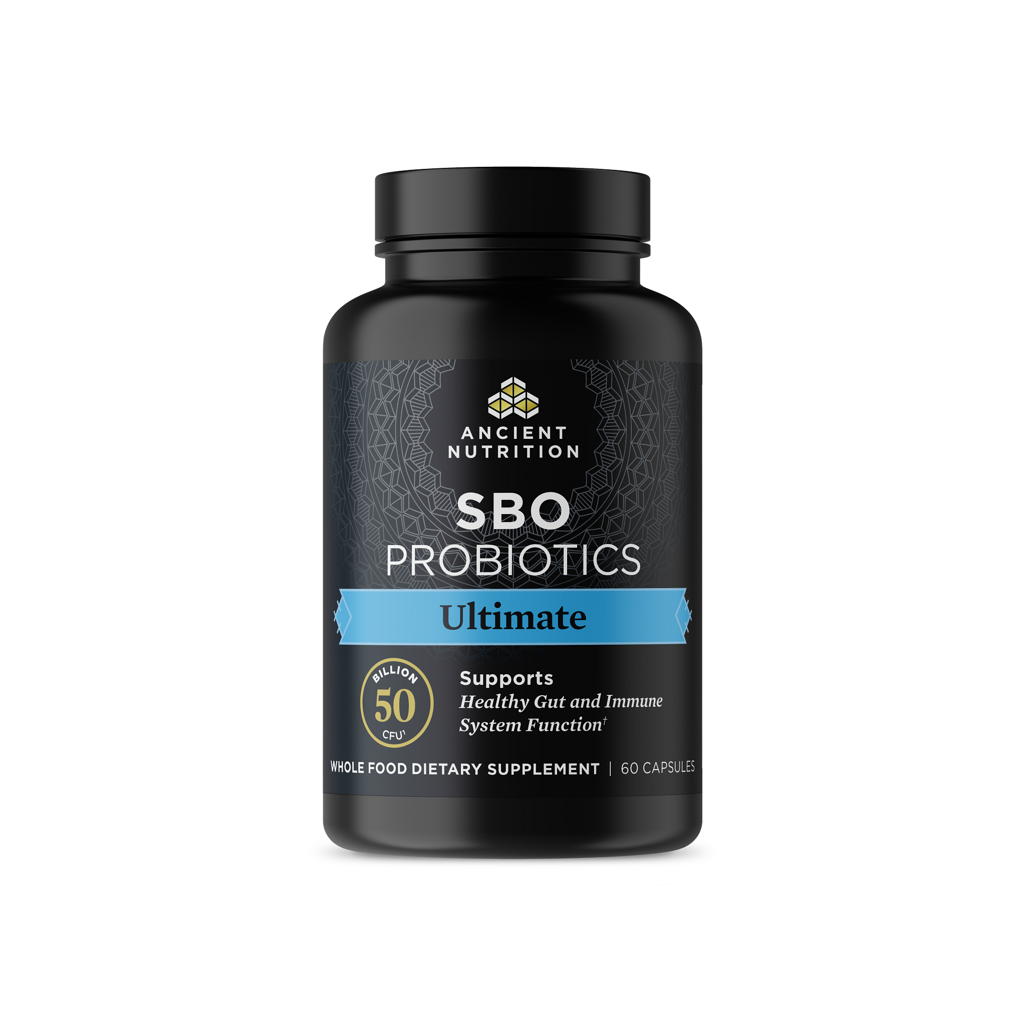 SBO Probiotics Ultimate Capsules front of bottle