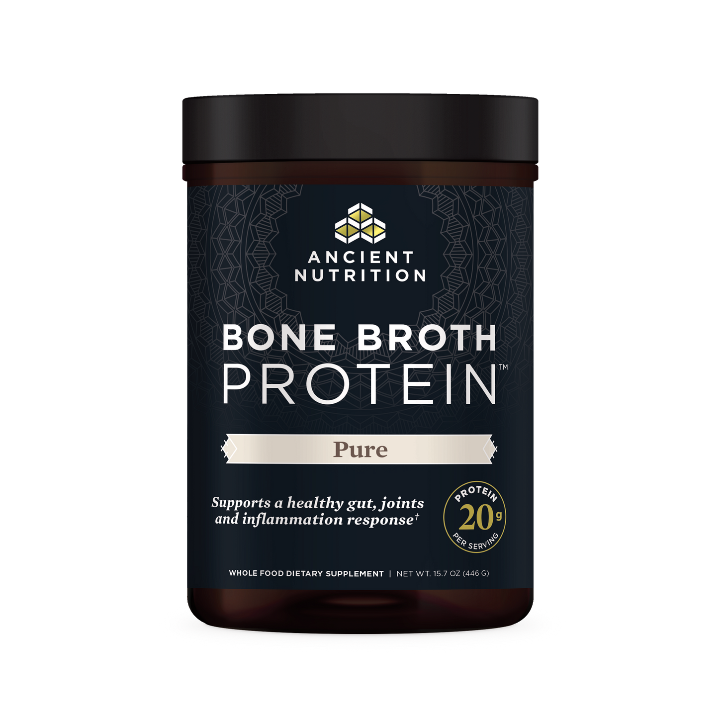 bone broth protein pure front of bottle