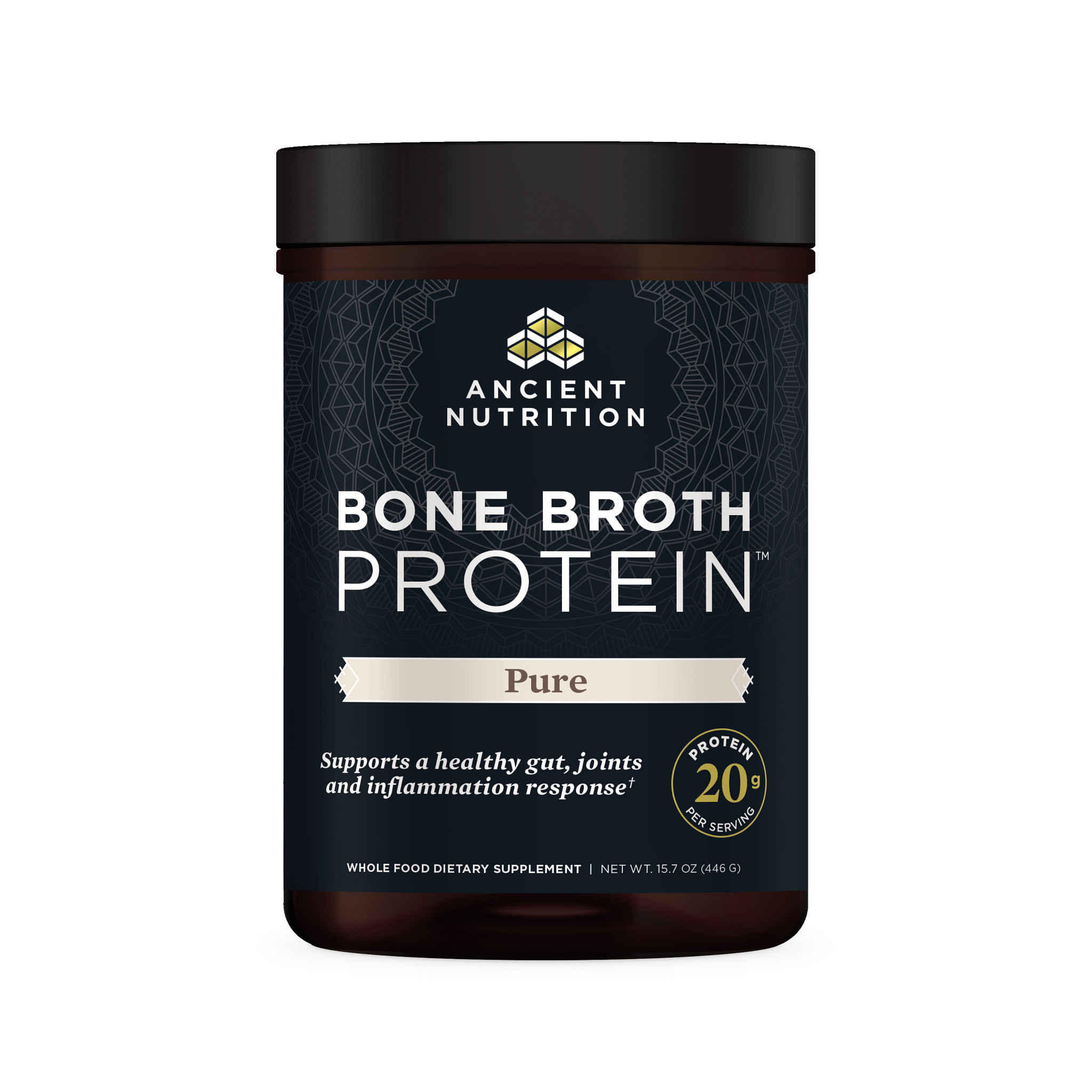 bone broth protein pure front of bottle